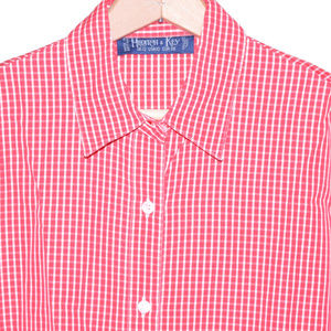 Hilditch & Key 10 Red White Checks LS Womens Shirt